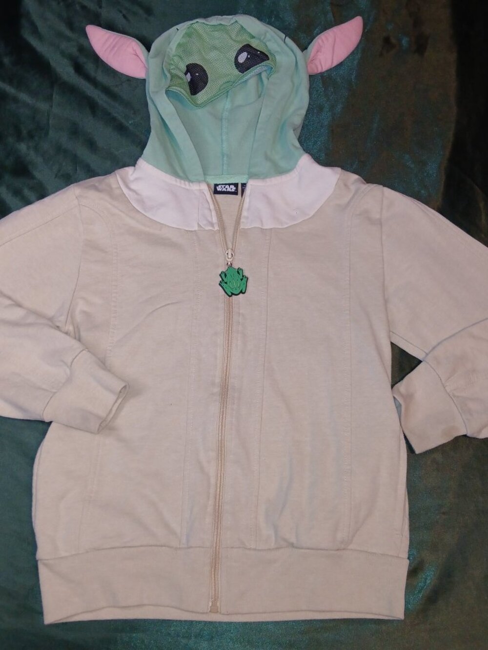 Star Wars Mandalorian Grogu Cosplay Zip Hoodie Baby Yoda Size M